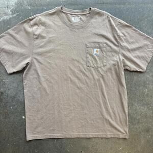 Carhartt Men's Short Sleeve Pocket T-Shirt Mens XL Loose Fit Desert Brown NWOT